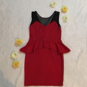 Red peplum dress 🌷🌷